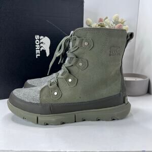Sorel Explorer Next Joan Waterproof Casual Boots Stone Green Women 12 NWB Snow